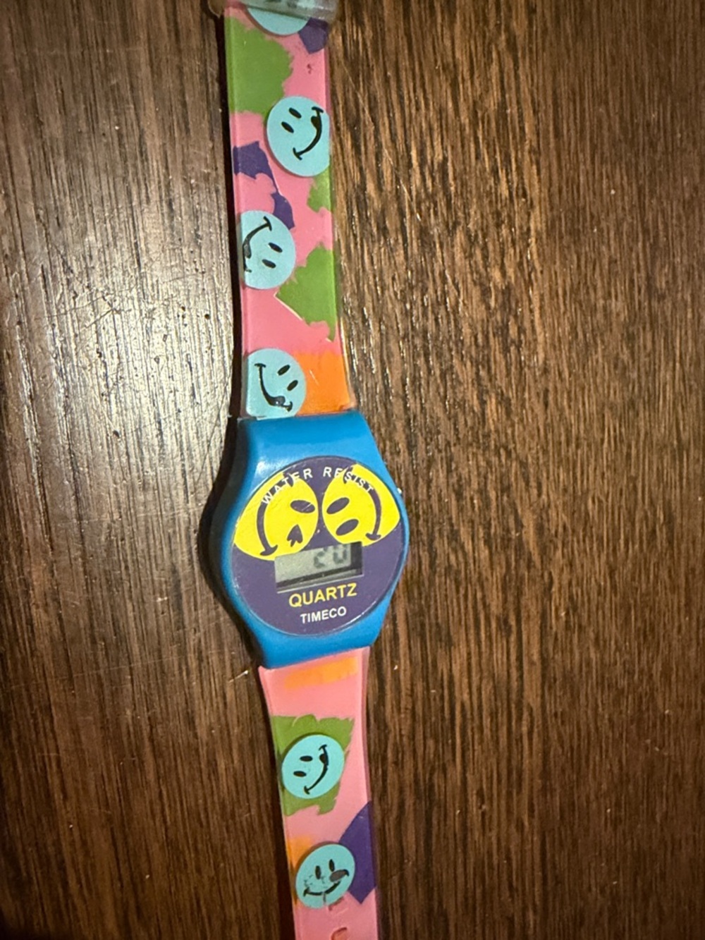 Timeco water resistant Smiley Digital Quartz Watch, American Apparel